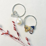 Combo Orecchini bicolore con perla Goccia di Taormina
